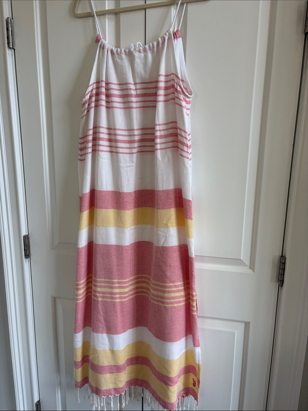 Women’s Pink & Yellow Striped Swim Coverup NWOT